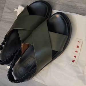 Brand New Marni crisscross sandals with sling back